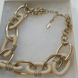 Ann Taylor chunky oval jeweled chain necklace